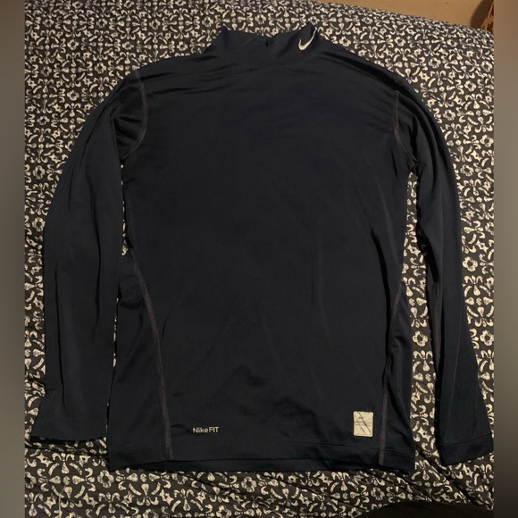 Nike Tops - Nike navy tight long sleeve mock turtleneck dri fit athletic shirt